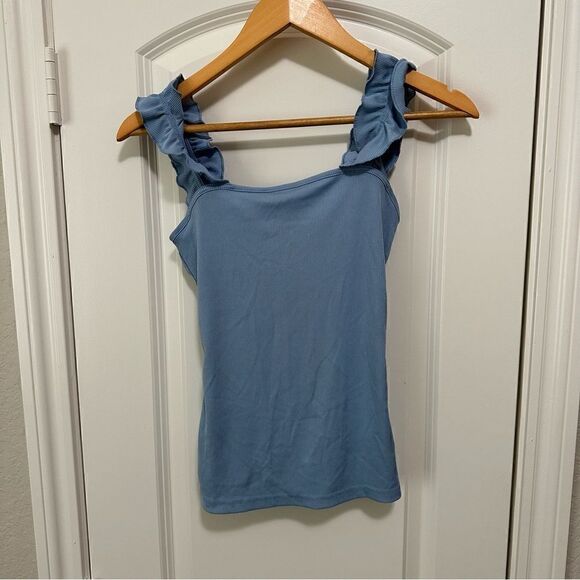SHEIN Ruffled Light Blue Women’s Tank Top Size XS - Picture 1 of 3